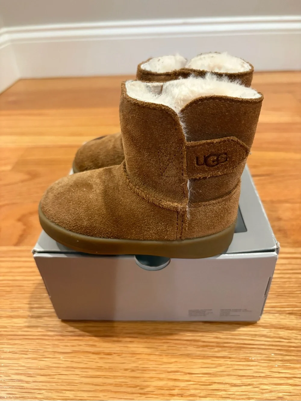 UGG Chestnut Suede Shearling-Lined Toddler Boots